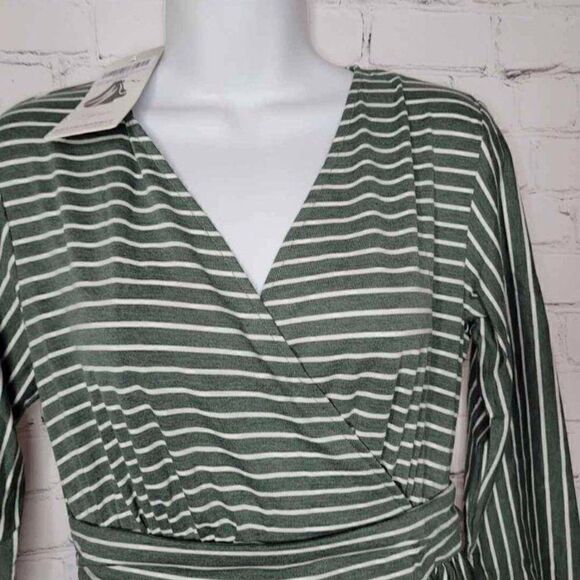 Women's Cross Front Striped Dress Small - Picture 2 of 5